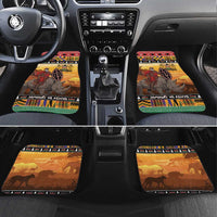 Kenya Safari Christmas Car Mats Black Santa Riding Rhinoceros - Heri ya Krismasi - Wonder Print Shop