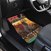 Kenya Safari Christmas Car Mats Black Santa Riding Rhinoceros - Heri ya Krismasi - Wonder Print Shop