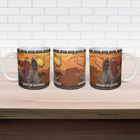Kenya Safari Christmas Ceramic Mug Black Santa Riding Rhinoceros - Heri ya Krismasi - Wonder Print Shop