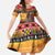 Kenya Safari Christmas Family Matching Long Sleeve Bodycon Dress and Hawaiian Shirt Black Santa Riding Rhinoceros - Heri ya Krismasi - Wonder Print Shop