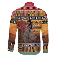 Kenya Safari Christmas Family Matching Short Sleeve Bodycon Dress and Hawaiian Shirt Black Santa Riding Rhinoceros - Heri ya Krismasi - Wonder Print Shop