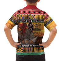 Kenya Safari Christmas Hawaiian Shirt Black Santa Riding Rhinoceros - Heri ya Krismasi - Wonder Print Shop