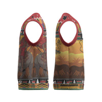 Kenya Safari Christmas Knitted V-Neck Vest Black Santa Riding Rhinoceros - Heri ya Krismasi - Wonder Print Shop