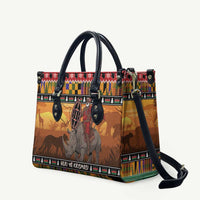 Kenya Safari Christmas Leather Bag Black Santa Riding Rhinoceros - Heri ya Krismasi - Wonder Print Shop