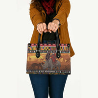 Kenya Safari Christmas Leather Bag Black Santa Riding Rhinoceros - Heri ya Krismasi - Wonder Print Shop