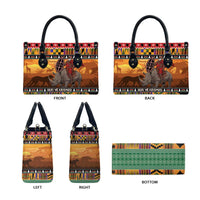 Kenya Safari Christmas Leather Bag Black Santa Riding Rhinoceros - Heri ya Krismasi - Wonder Print Shop