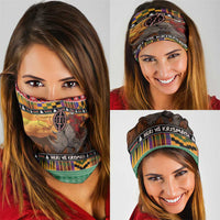 Kenya Safari Christmas Neck Gaiter Black Santa Riding Rhinoceros - Heri ya Krismasi - Wonder Print Shop