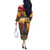 Kenya Safari Christmas Off The Shoulder Long Sleeve Dress Black Santa Riding Rhinoceros - Heri ya Krismasi - Wonder Print Shop