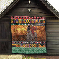 Kenya Safari Christmas Quilt Black Santa Riding Rhinoceros - Heri ya Krismasi - Wonder Print Shop