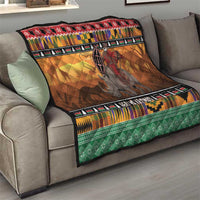 Kenya Safari Christmas Quilt Black Santa Riding Rhinoceros - Heri ya Krismasi - Wonder Print Shop
