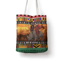 Kenya Safari Christmas Tote Bag Black Santa Riding Rhinoceros - Heri ya Krismasi - Wonder Print Shop