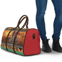 Kenya Safari Christmas Travel Bag Black Santa Riding Rhinoceros - Heri ya Krismasi - Wonder Print Shop