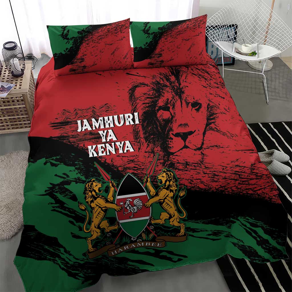 Kenya Independence Day Bedding Set 61st Anniversary - Coat Of Arms - Wonder Print Shop
