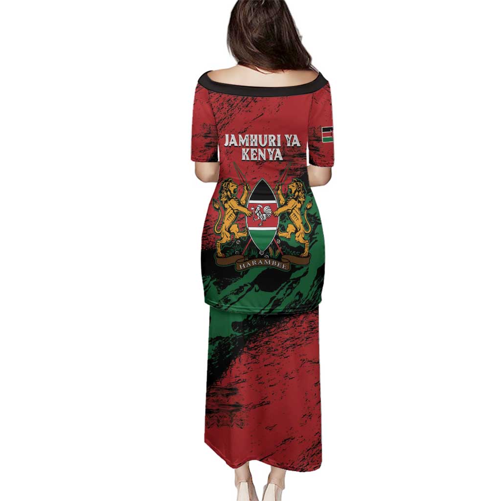 Kenya Independence Day Family Matching Puletasi and Hawaiian Shirt 61st Anniversary - Coat Of Arms - Wonder Print Shop