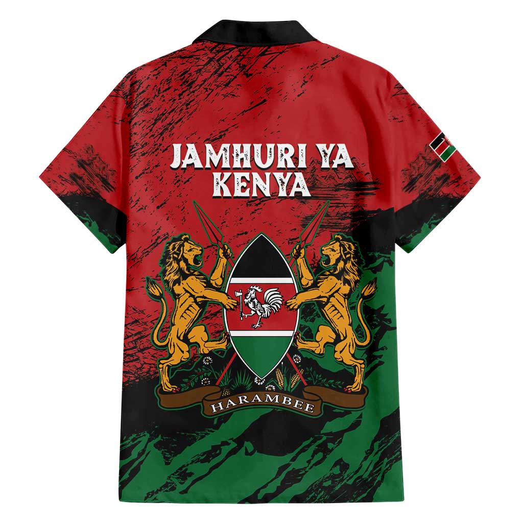 Kenya Independence Day Family Matching Short Sleeve Bodycon Dress and Hawaiian Shirt 61st Anniversary - Coat Of Arms - Wonder Print Shop