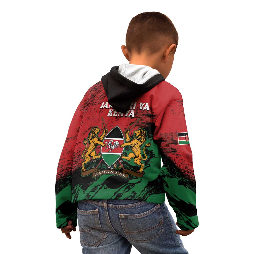 Kenya Independence Day Kid Hoodie 61st Anniversary - Coat Of Arms - Wonder Print Shop
