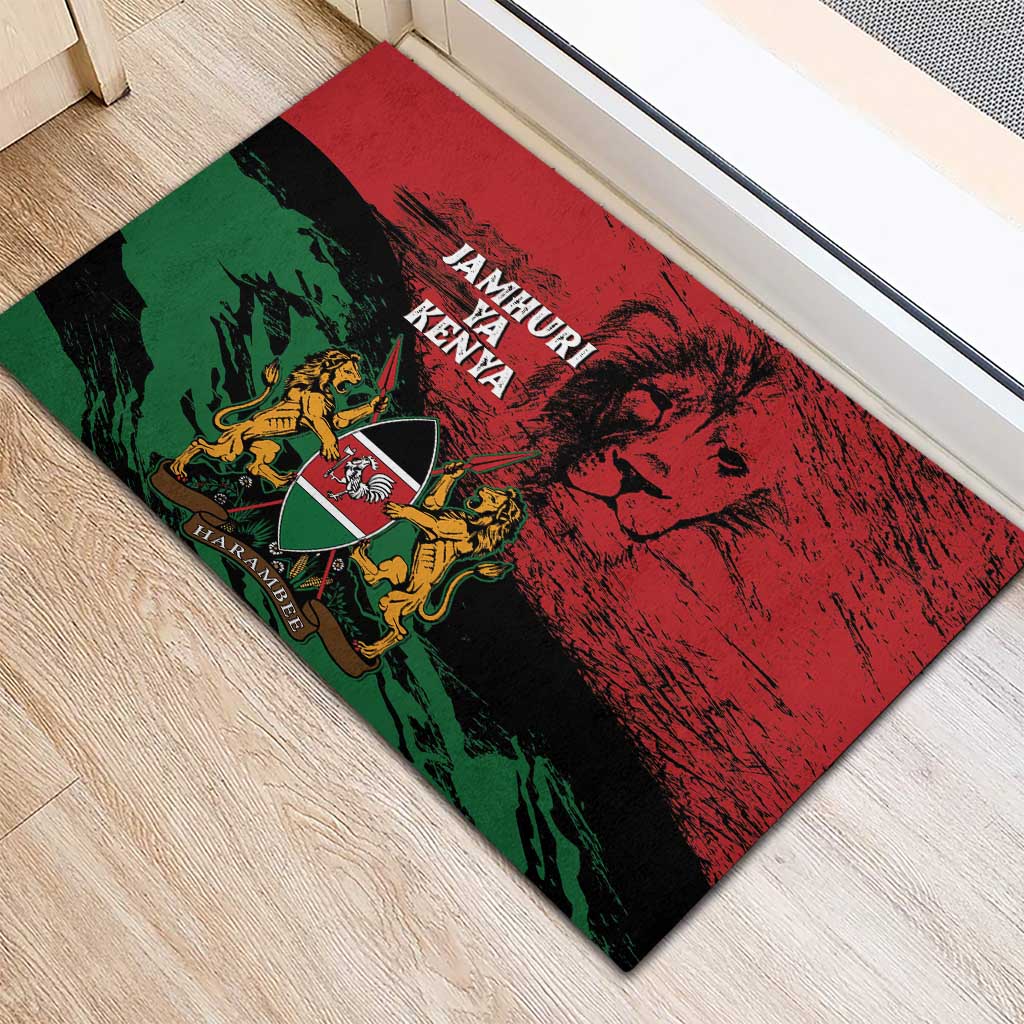 Kenya Independence Day Rubber Doormat 61st Anniversary - Coat Of Arms - Wonder Print Shop