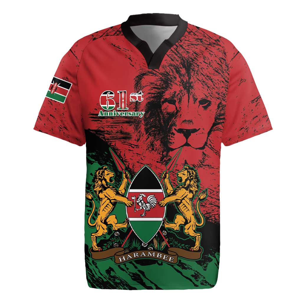 Kenya Independence Day Rugby Jersey 61st Anniversary - Coat Of Arms - Wonder Print Shop