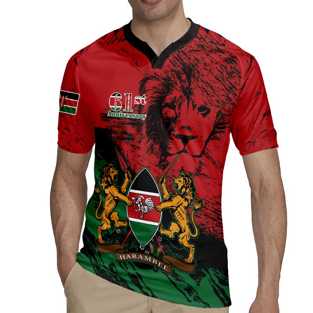 Kenya Independence Day Rugby Jersey 61st Anniversary - Coat Of Arms - Wonder Print Shop