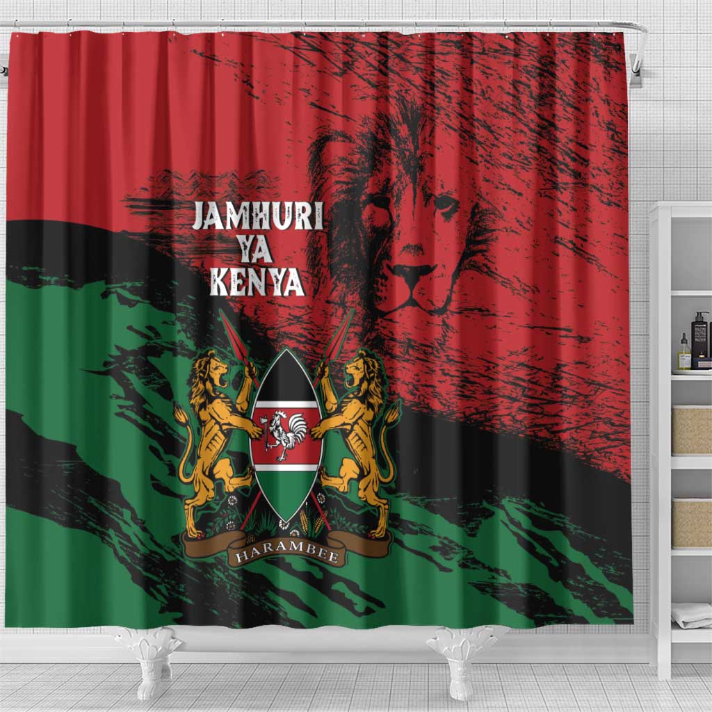 Kenya Independence Day Shower Curtain 61st Anniversary - Coat Of Arms