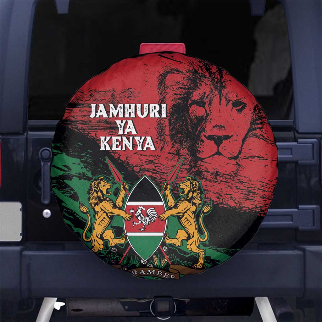 Kenya Independence Day Spare Tire Cover 61st Anniversary - Coat Of Arms - Wonder Print Shop