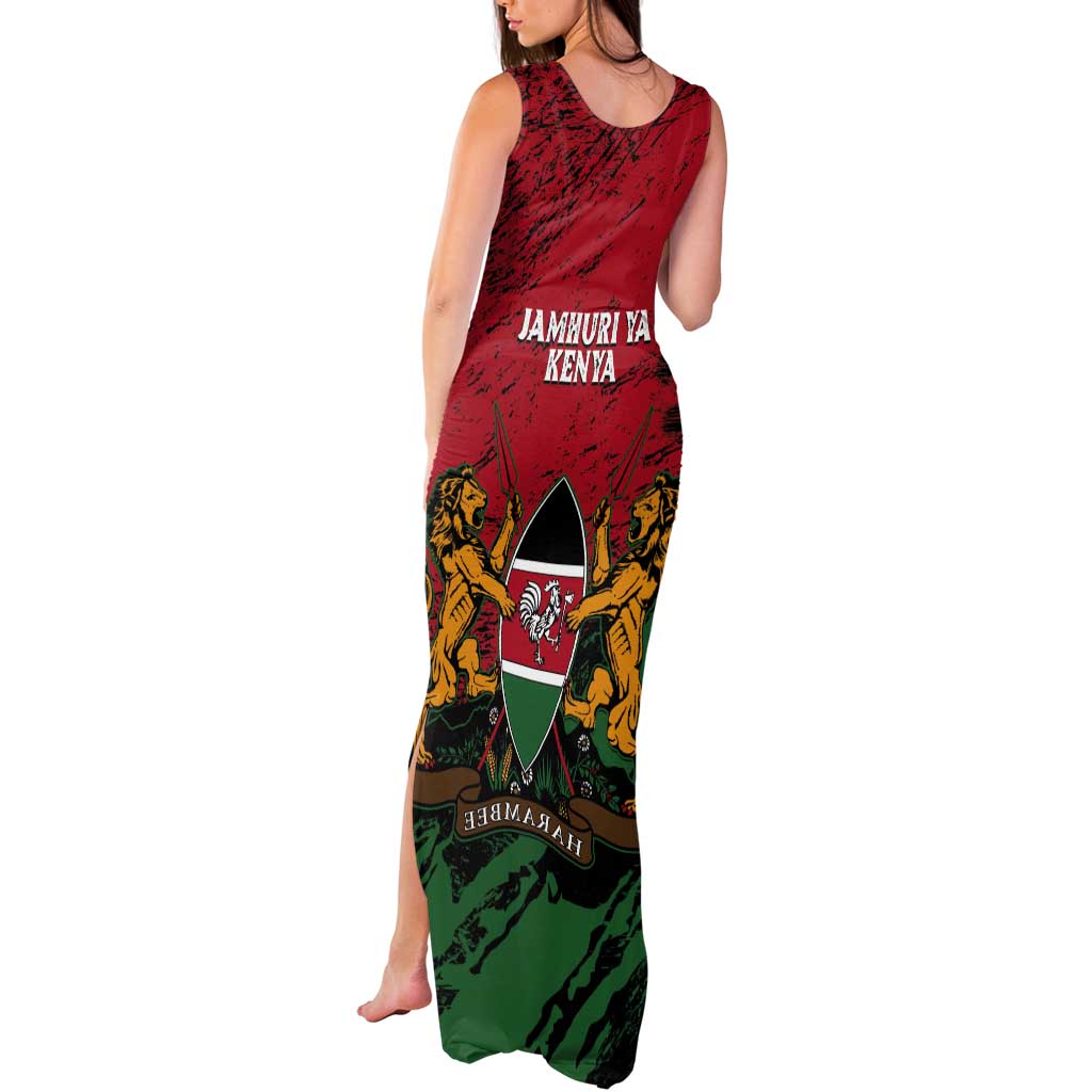 Kenya Independence Day Tank Maxi Dress 61st Anniversary - Coat Of Arms - Wonder Print Shop