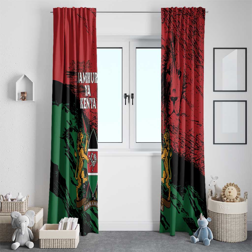 Kenya Independence Day Window Curtain 61st Anniversary - Coat Of Arms - Wonder Print Shop