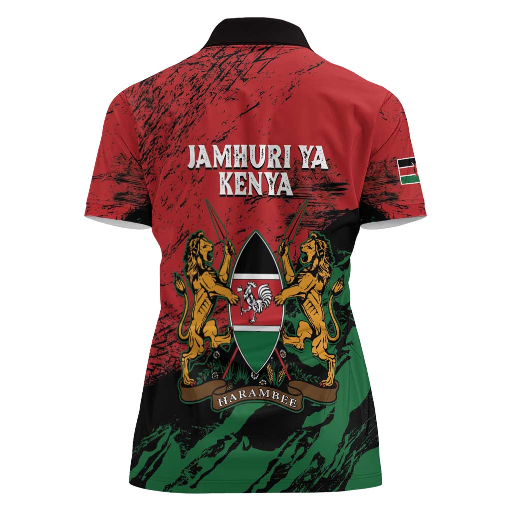 Kenya Independence Day Women Polo Shirt 61st Anniversary - Coat Of Arms - Wonder Print Shop