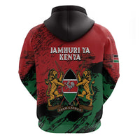 Kenya Independence Day Zip Hoodie 61st Anniversary - Coat Of Arms - Wonder Print Shop