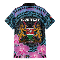 Personalised Kenya Lilac Breasted Roller Family Matching Mermaid Dress and Hawaiian Shirt Mix Maasai Shield With Orchid Flower - Wonder Print Shop
