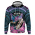 Personalised Kenya Lilac Breasted Roller Hoodie Mix Maasai Shield With Orchid Flower - Wonder Print Shop