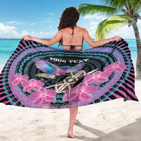 Personalised Kenya Lilac Breasted Roller Sarong Mix Maasai Shield With Orchid Flower - Wonder Print Shop