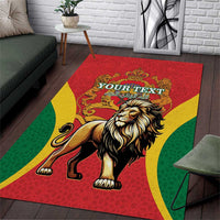 Personalised Morocco Proclamation Day Area Rug Barbary Lion Mix Islamic Pattern - Wonder Print Shop