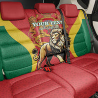 Personalised Morocco Proclamation Day Back Car Seat Cover Barbary Lion Mix Islamic Pattern - Wonder Print Shop