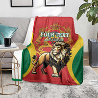 Personalised Morocco Proclamation Day Blanket Barbary Lion Mix Islamic Pattern