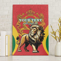 Personalised Morocco Proclamation Day Canvas Wall Art Barbary Lion Mix Islamic Pattern - Wonder Print Shop