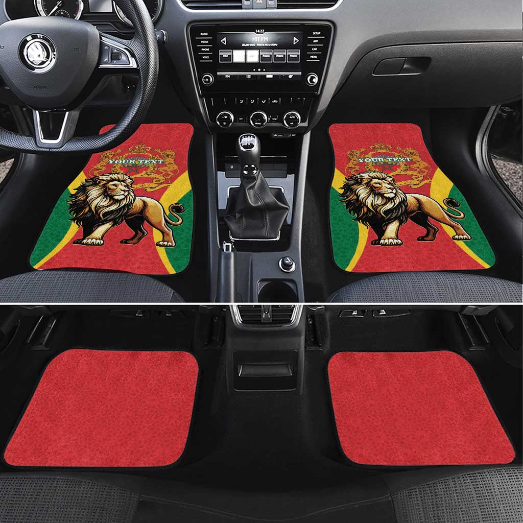 Personalised Morocco Proclamation Day Car Mats Barbary Lion Mix Islamic Pattern - Wonder Print Shop