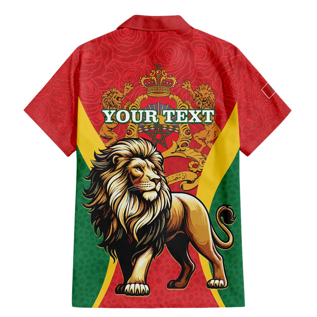 Personalised Morocco Proclamation Day Family Matching Mermaid Dress and Hawaiian Shirt Barbary Lion Mix Islamic Pattern - Wonder Print Shop