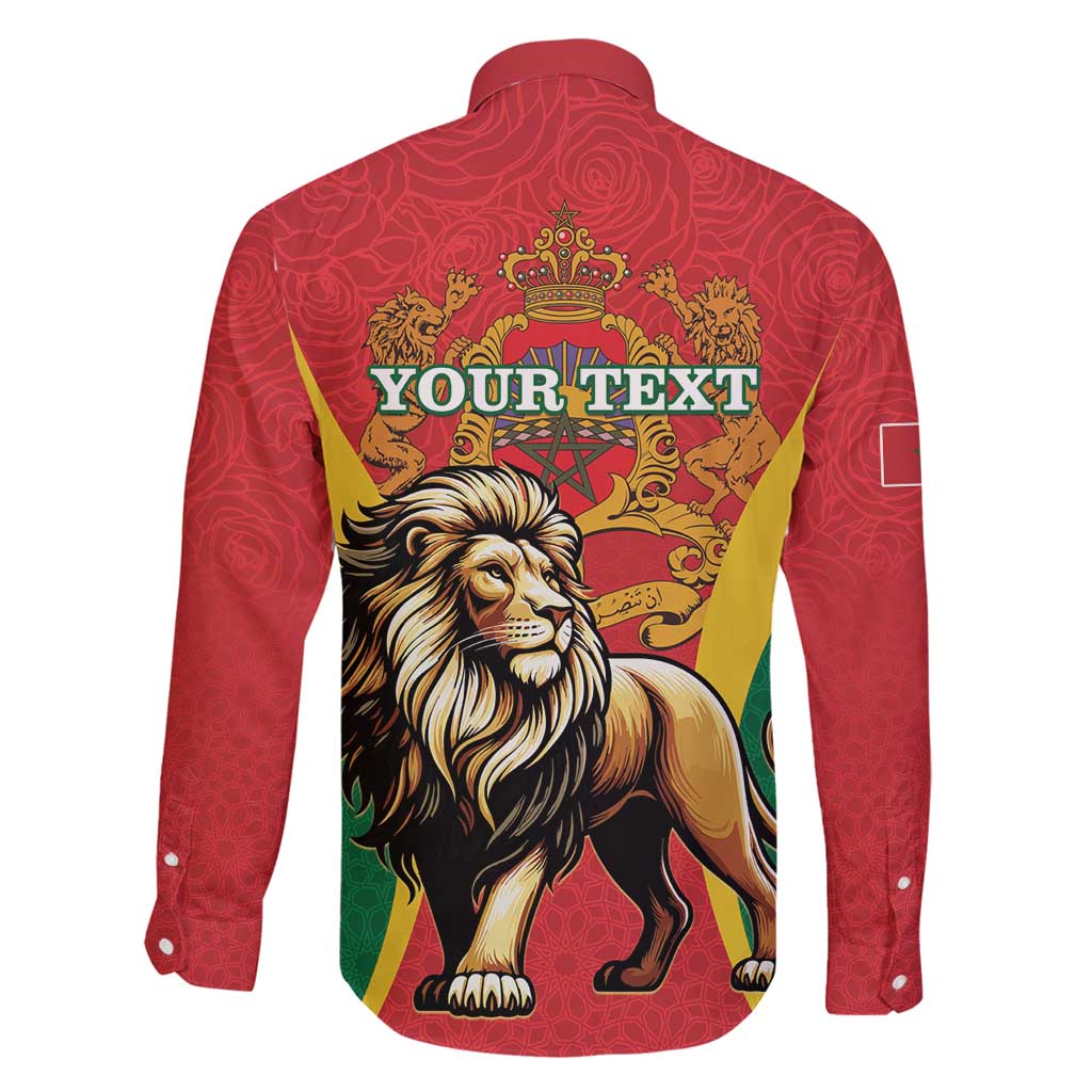 Personalised Morocco Proclamation Day Family Matching Puletasi and Hawaiian Shirt Barbary Lion Mix Islamic Pattern - Wonder Print Shop