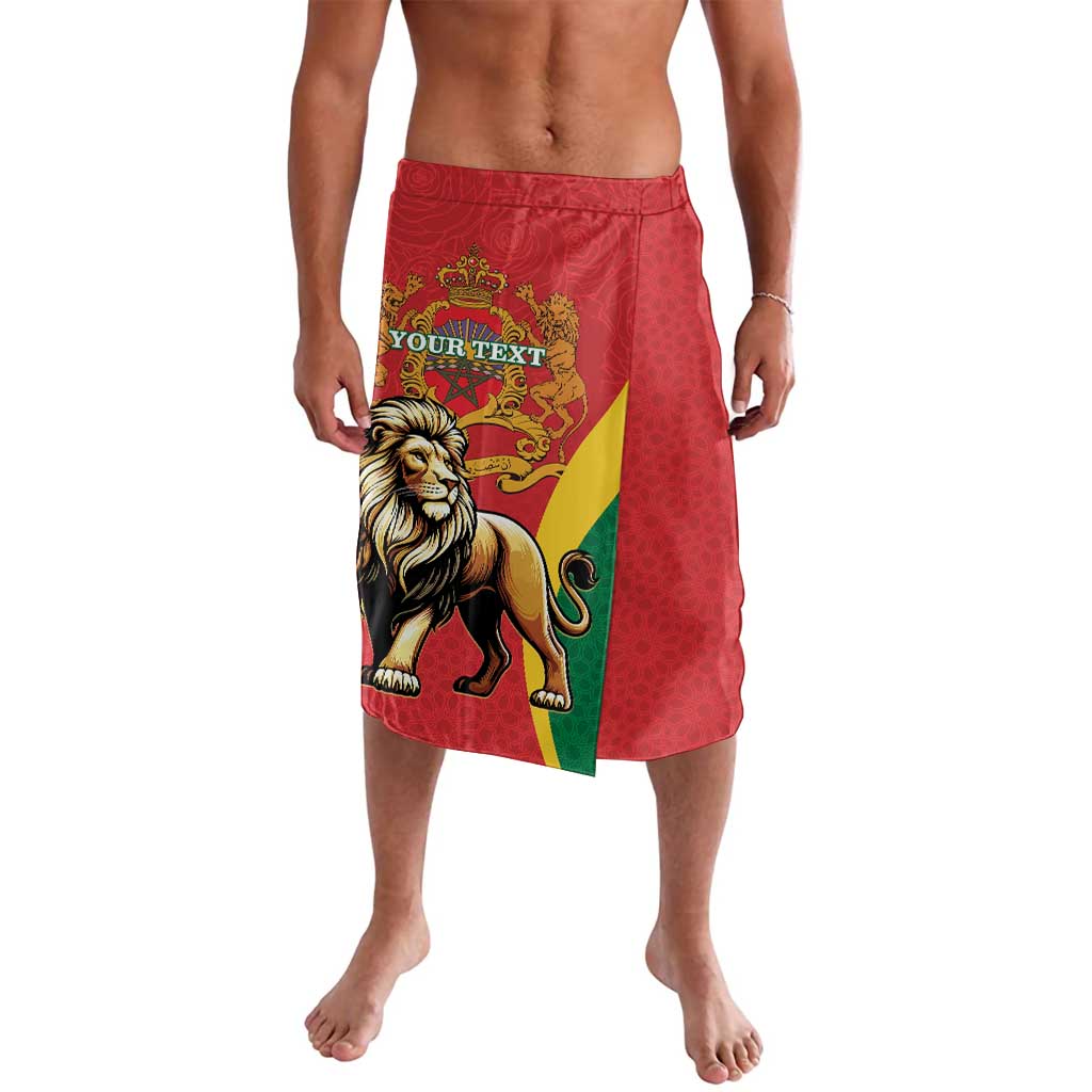 Personalised Morocco Proclamation Day Lavalava Barbary Lion Mix Islamic Pattern - Wonder Print Shop