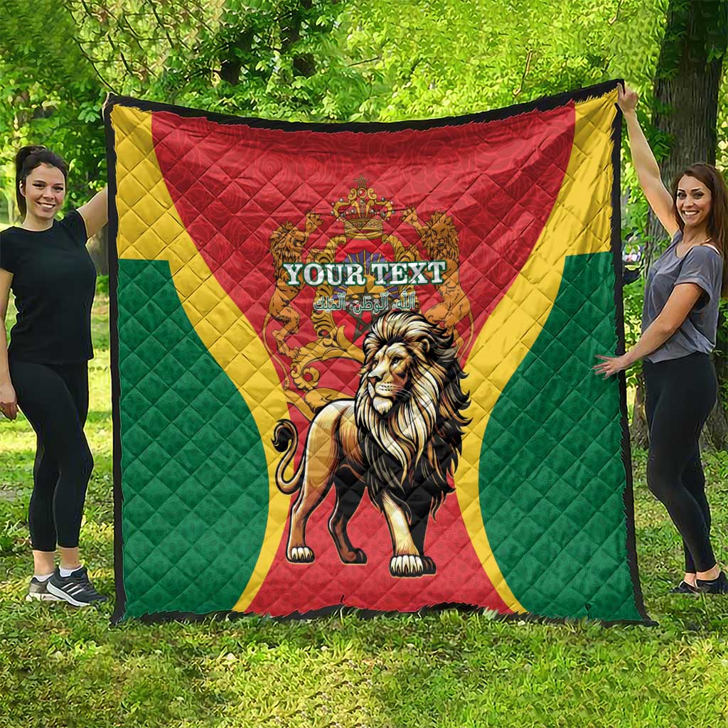 Personalised Morocco Proclamation Day Quilt Barbary Lion Mix Islamic Pattern - Wonder Print Shop