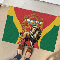 Personalised Morocco Proclamation Day Rubber Doormat Barbary Lion Mix Islamic Pattern - Wonder Print Shop
