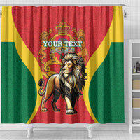 Personalised Morocco Proclamation Day Shower Curtain Barbary Lion Mix Islamic Pattern