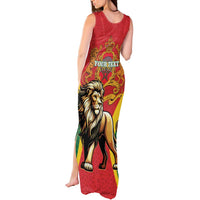 Personalised Morocco Proclamation Day Tank Maxi Dress Barbary Lion Mix Islamic Pattern - Wonder Print Shop