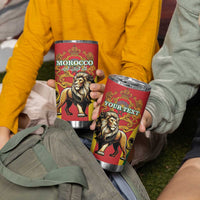 Personalised Morocco Proclamation Day Tumbler Cup Barbary Lion Mix Islamic Pattern - Wonder Print Shop