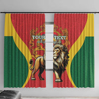 Personalised Morocco Proclamation Day Window Curtain Barbary Lion Mix Islamic Pattern - Wonder Print Shop