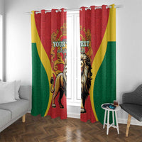 Personalised Morocco Proclamation Day Window Curtain Barbary Lion Mix Islamic Pattern - Wonder Print Shop