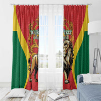 Personalised Morocco Proclamation Day Window Curtain Barbary Lion Mix Islamic Pattern - Wonder Print Shop