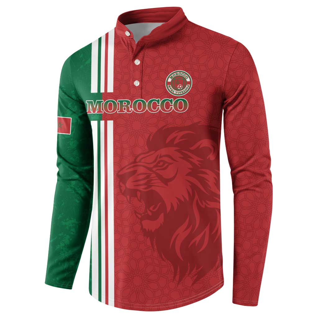 Custom Morocco Football Button Sweatshirt Go Atlas Lions - Wonder Print Shop