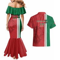 Custom Morocco Football Couples Matching Mermaid Dress and Hawaiian Shirt Go Atlas Lions - Wonder Print Shop
